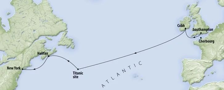 titanic route map 1912
