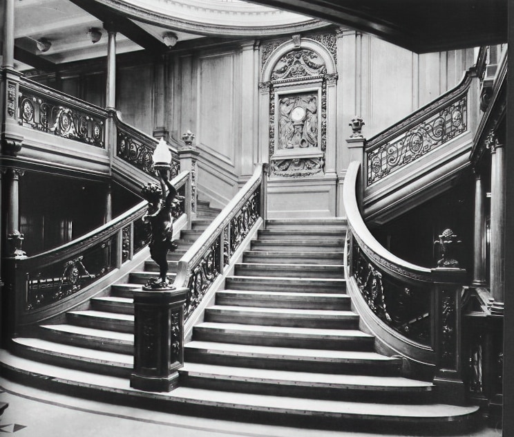 Titanic Pictures | The Grand Staircase 28black 26 white29 DeNoiseAI standard | Titanic Pictures | kevcummins
