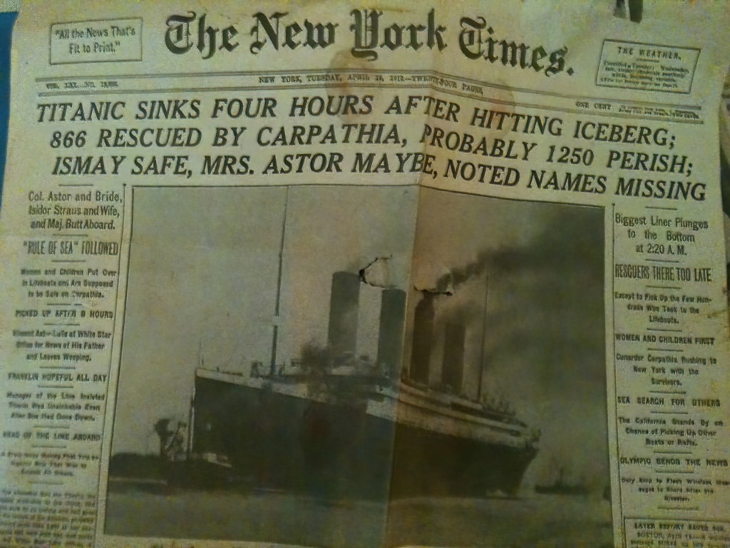 Titanic Pictures | going through my aunt s box of old stuff and came across the newspaper article from when the titanic sank 1313946005 621 DeNoiseAI standard | Titanic Pictures | kevcummins