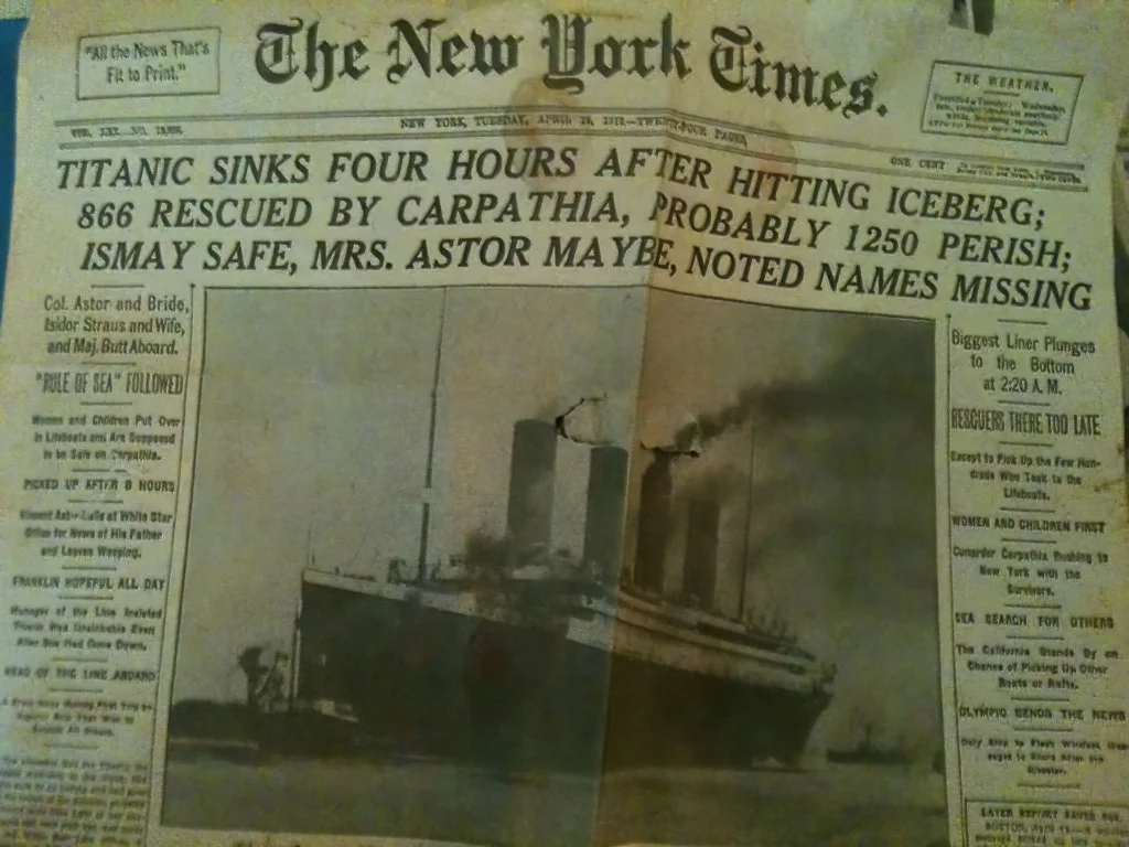 Titanic Pictures 45 Titanic Pictures | going through my aunt s box of old stuff and came across the newspaper article from when the titanic sank 1313946005 621 DeNoiseAI standard | Titanic Pictures | kevcummins