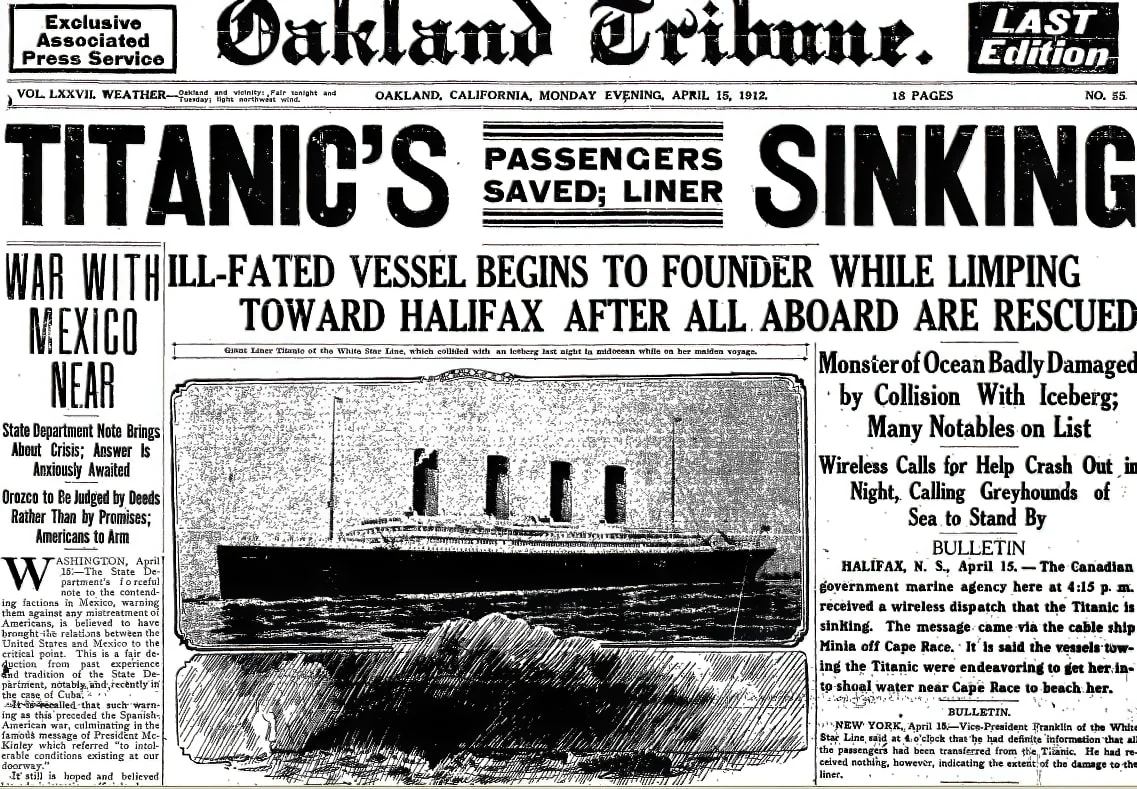 Titanic Pictures 126 Titanic Pictures | titanic oakland tribune 15 apr 1912 DeNoiseAI standard | Titanic Pictures | kevcummins